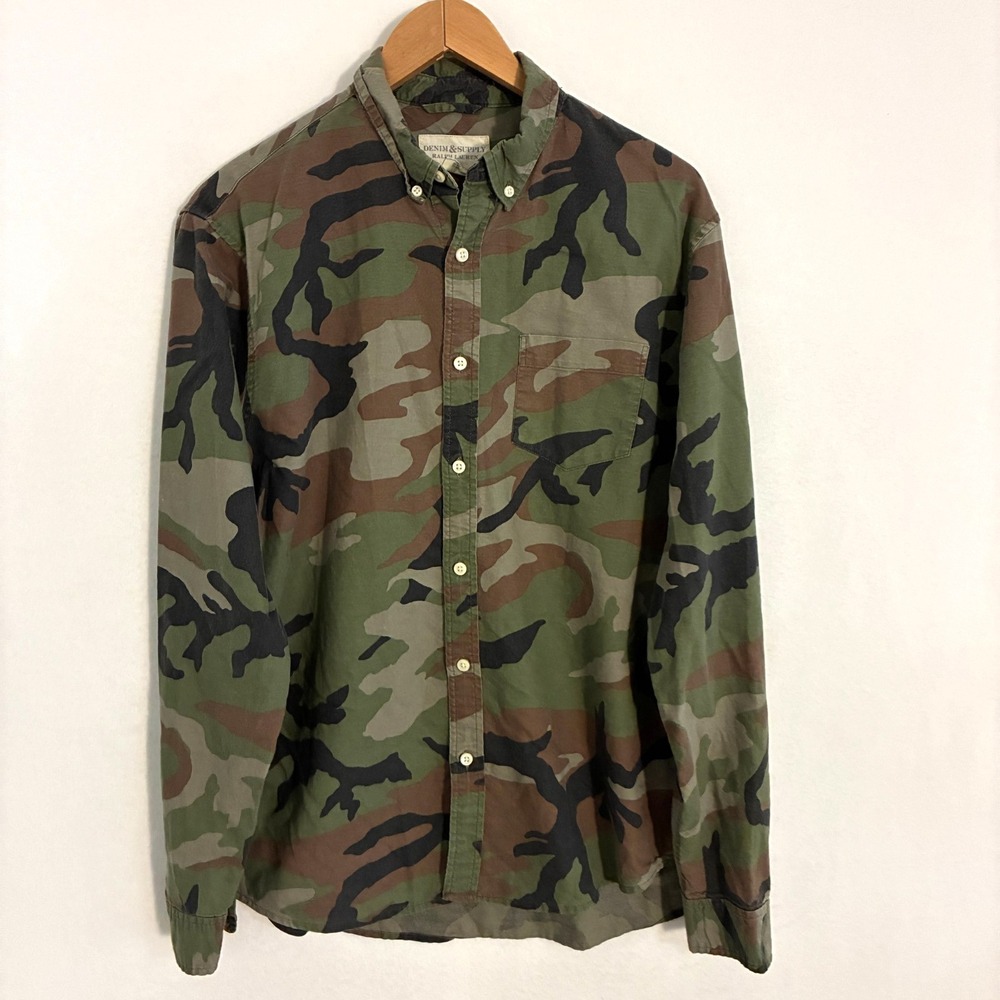 Denim & Supply Ralph Lauren Shirt Men's L Camo Button Down Military Gorpcore